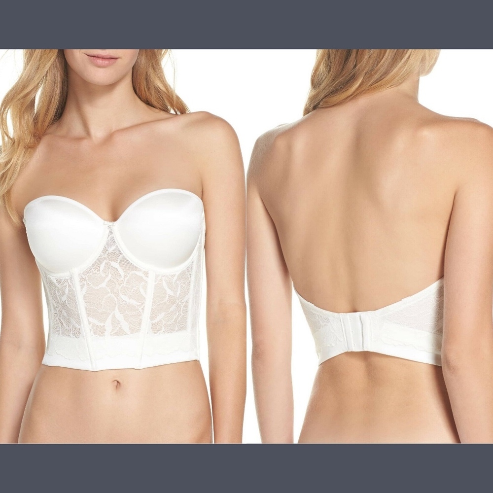 NWT Le Mystère Sensuelle Convertible‎ Underwire Bustier Ivory [SZ 38DD/E ]